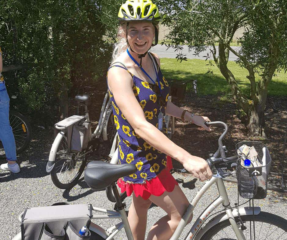 a photo of me on the bike at one of the best marlborough wine tours 