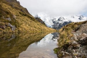 beautiful photo of Sealy Tarns located in the Mount Cook National Park in the South Island of New Zealand! This spot is known as the stairway to heaven!