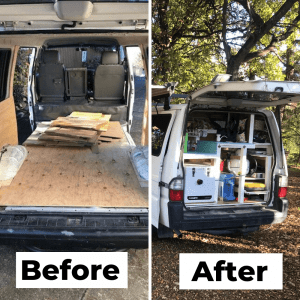 before and after photos building a van