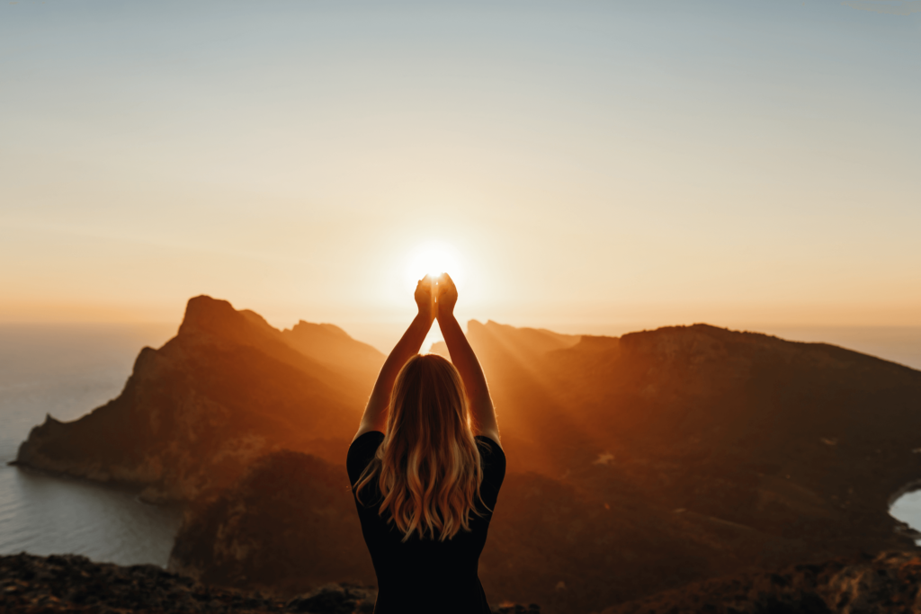 picture of girl looking like she is in spiritual alignment