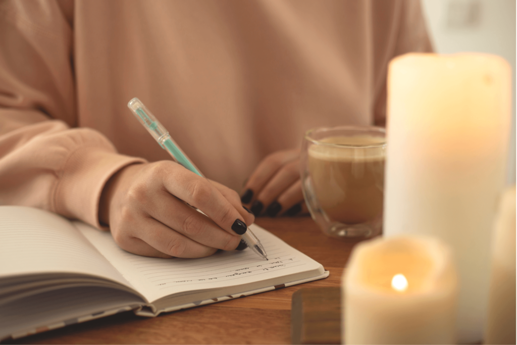 picture of girl journalling a way to practise spiritual alignment